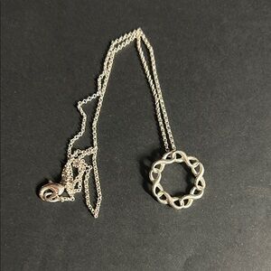 Avon SAQ Silver Tone Empowerment Circle "Speak Out Against D.V."Pendant Necklace